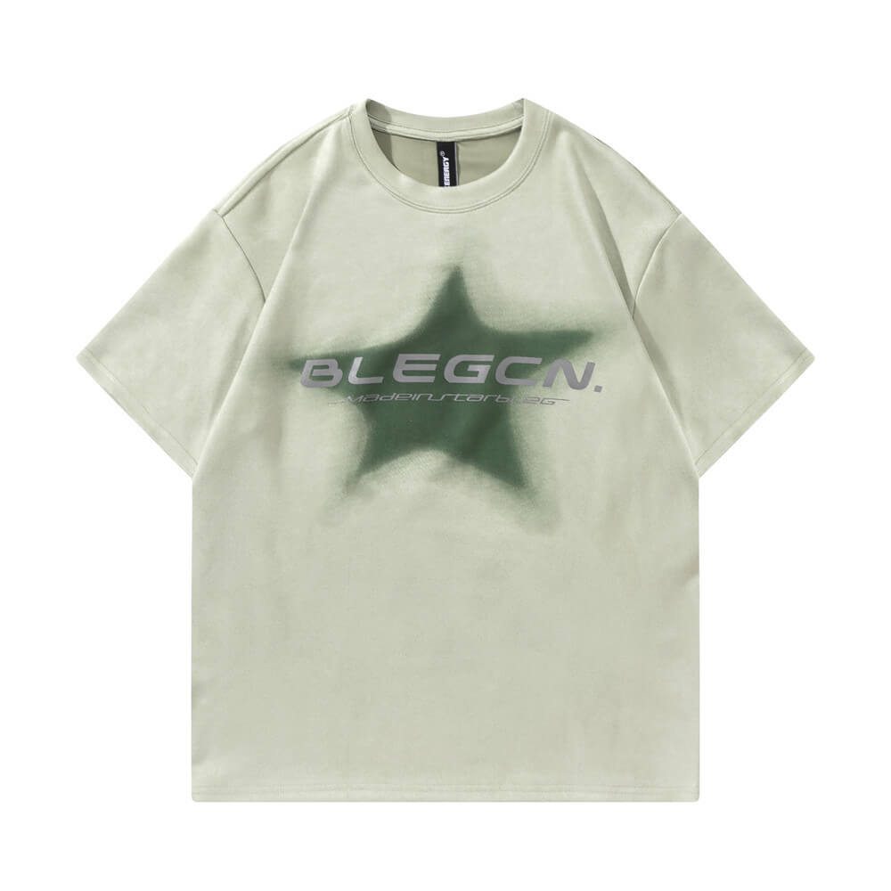 Five-pointed Star Printed T-shirt Top For Men