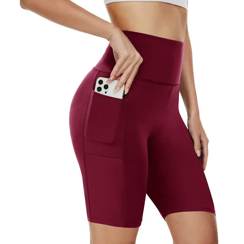 Five-point High Waist Pocket Slim Fit Hip Raise Women's Sweat Pants