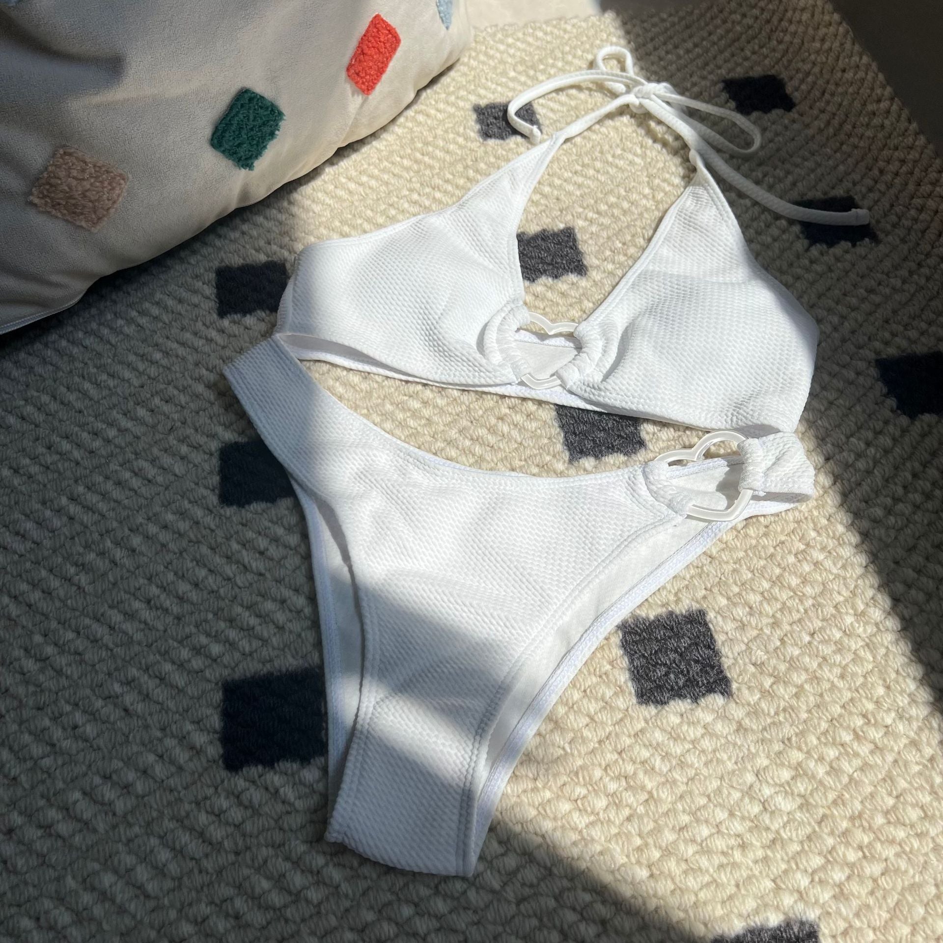 New Love Split Swimwear Swimsuit Bikini Set