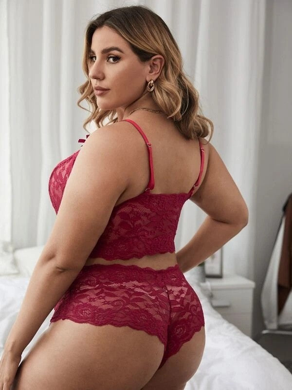 Large Size Mesh 2 Piece Set Of Pajamas