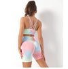 Double Strap Bra Butt Lift Pants Sports Tank Top Shorts Set