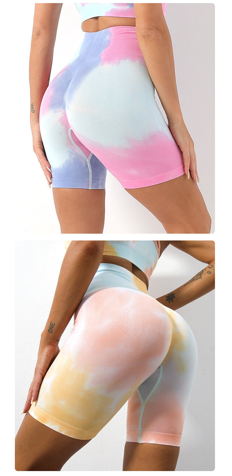 Double Strap Bra Butt Lift Pants Sports Tank Top Shorts Set