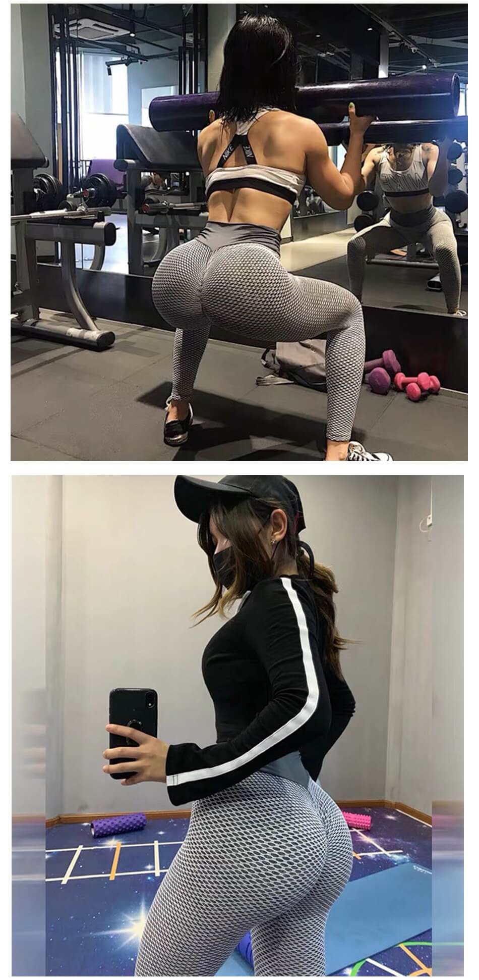 Plaid Leggings Fitness Yoga Pants Women's Seamless High Waist Breathable Gym Leggings