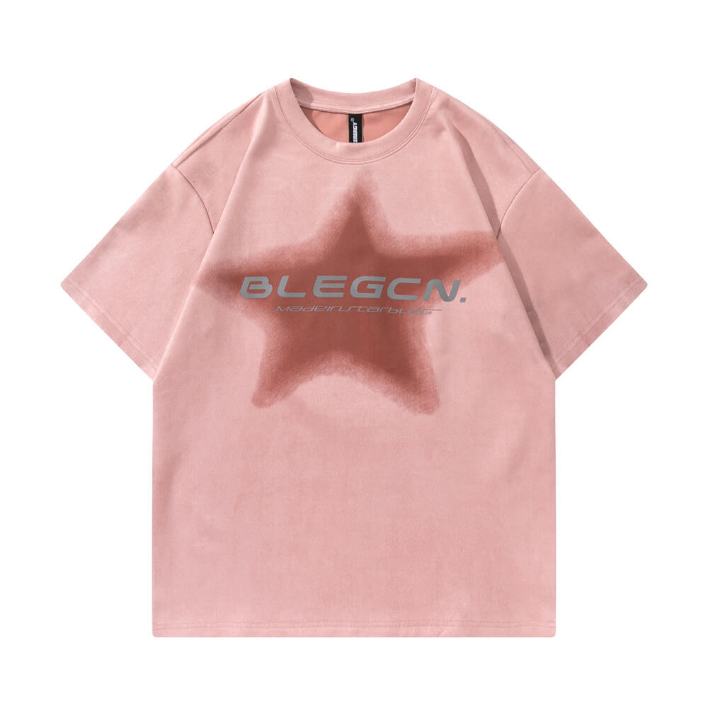 Five-pointed Star Printed T-shirt Top For Men