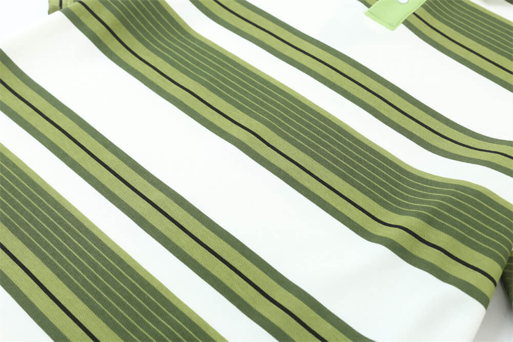Striped Lapel Short-sleeved T-shirt For Men