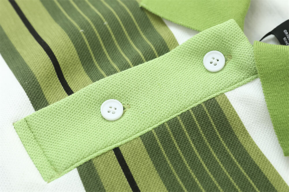 Striped Lapel Short-sleeved T-shirt For Men