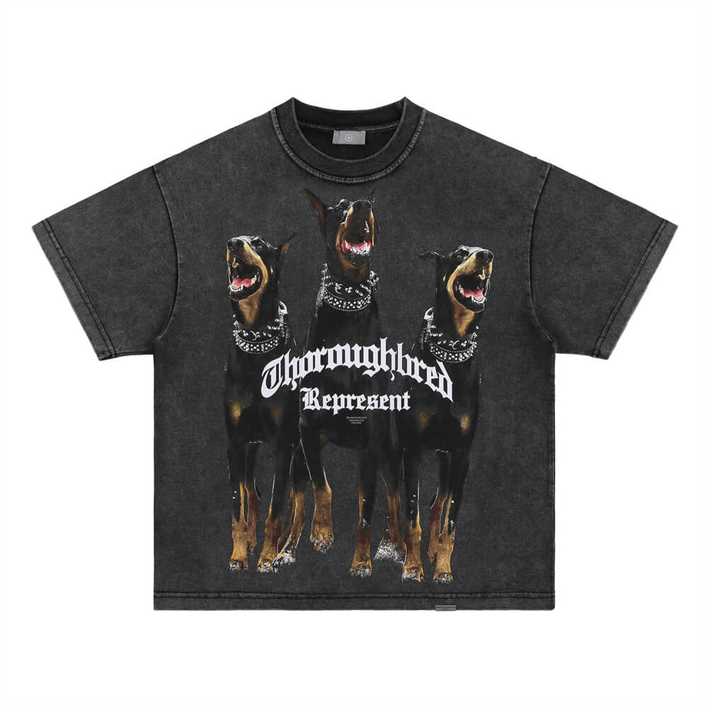 Printed Washed Distressed T-shirt For Men