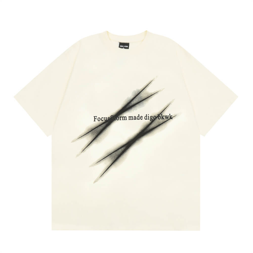 Scratch Printed Short-sleeved T-shirt For Men