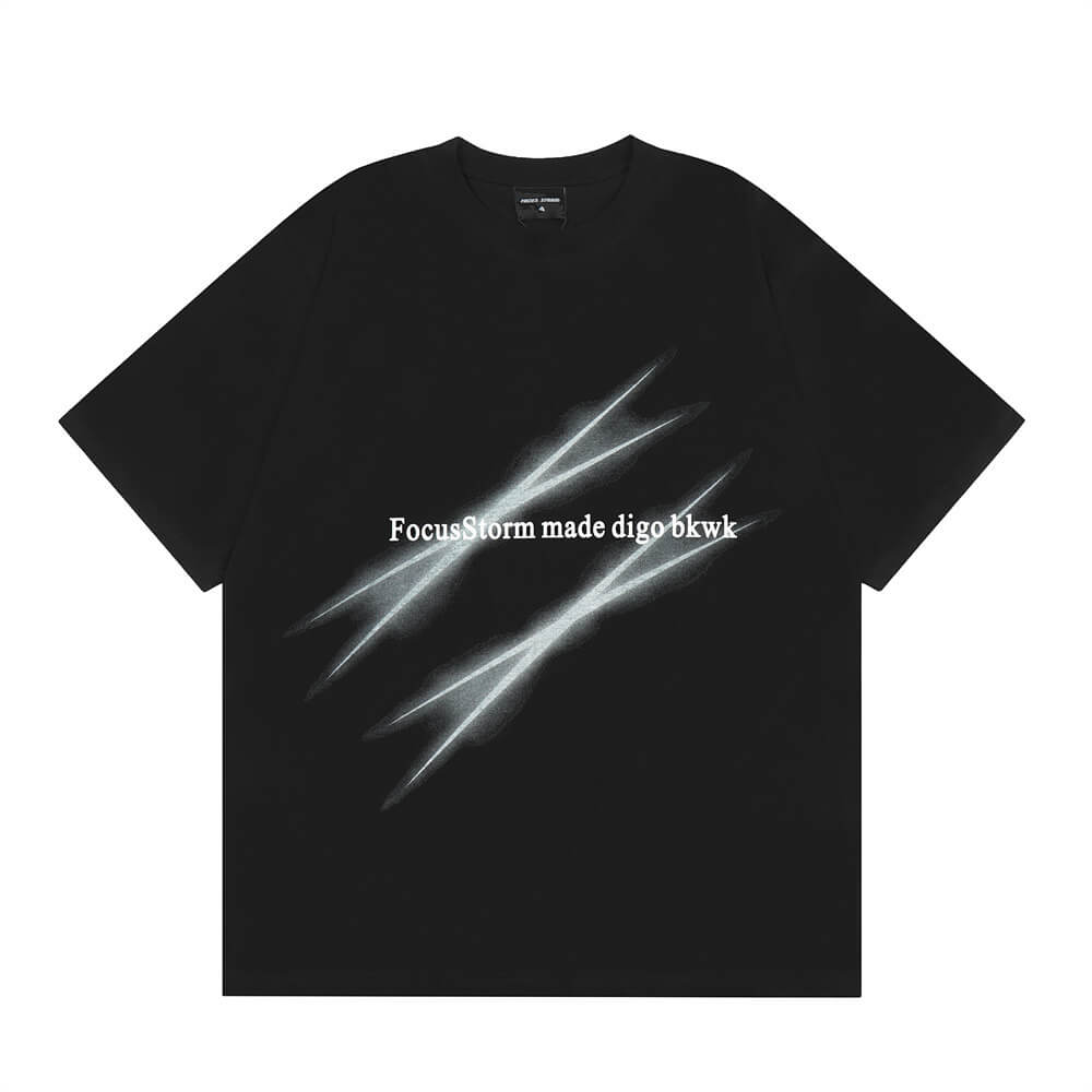 Scratch Printed Short-sleeved T-shirt For Men