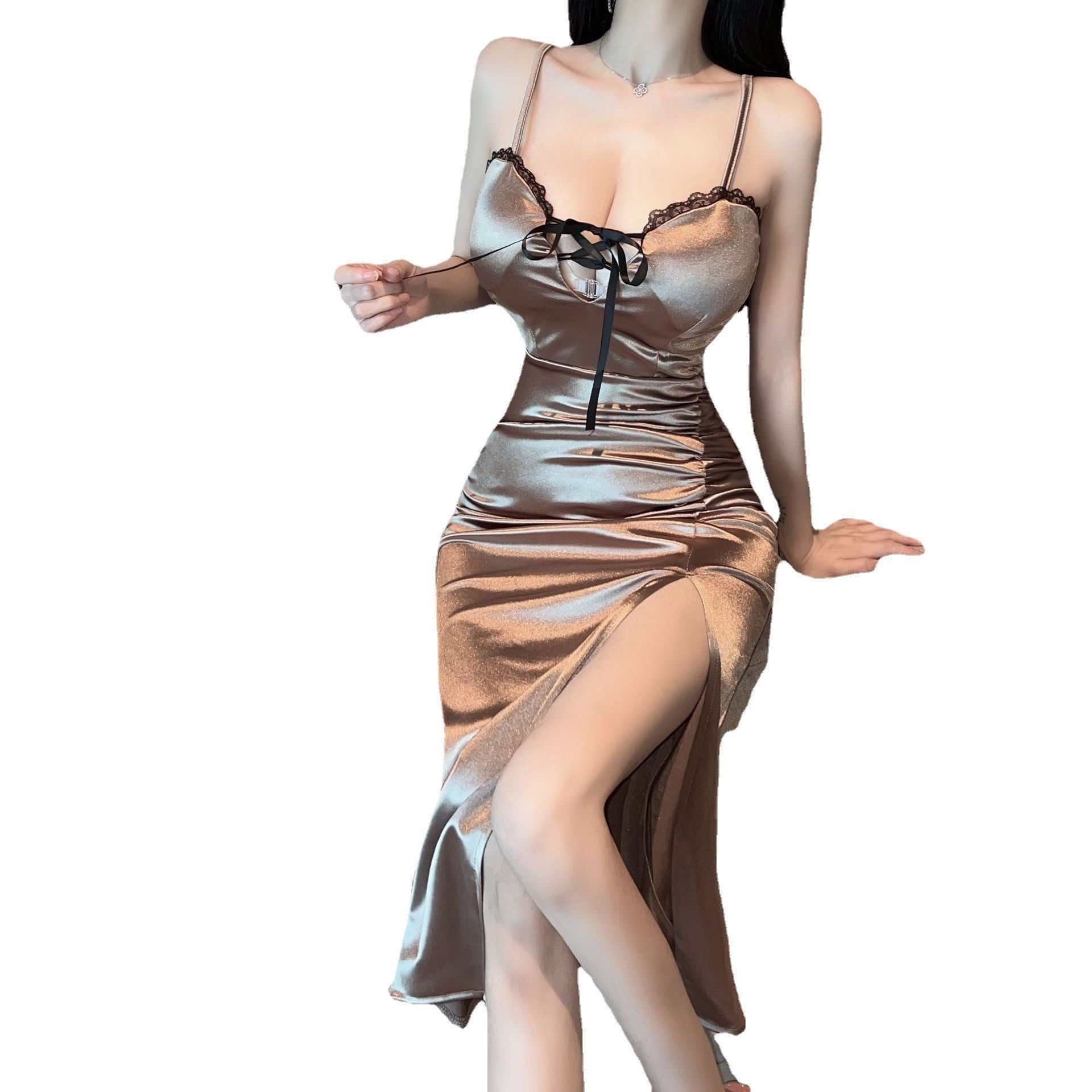 Women's Fashion Wrapped Hip Lace Dress