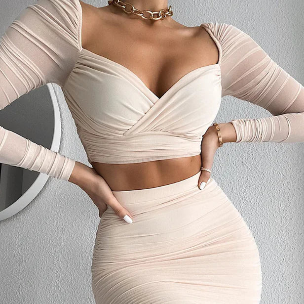 Chic Crop Top & Pencil Skirt Combo