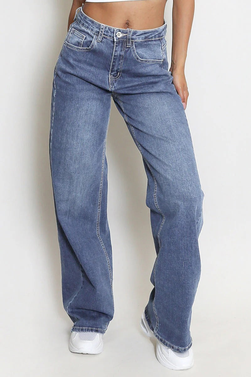 European And American Style Women Jeans Fashion Simple Straight Loose