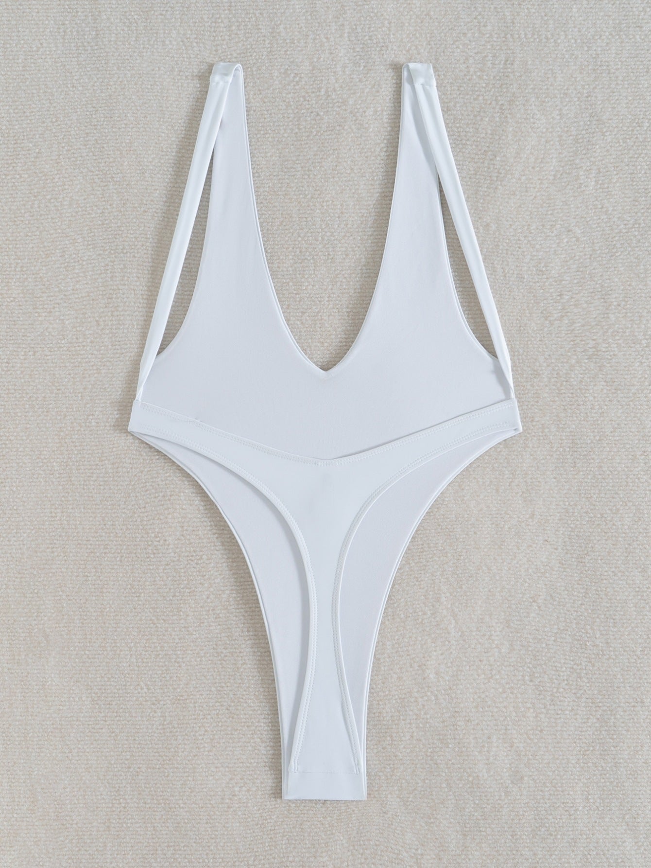 One-piece Swimsuit European And American Pure Color Swimsuit