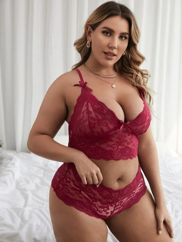Large Size Mesh 2 Piece Set Of Pajamas
