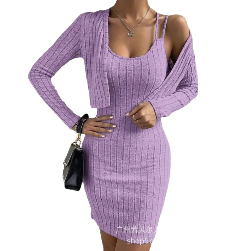Chic Cardigan & Bodycon Dress Duo