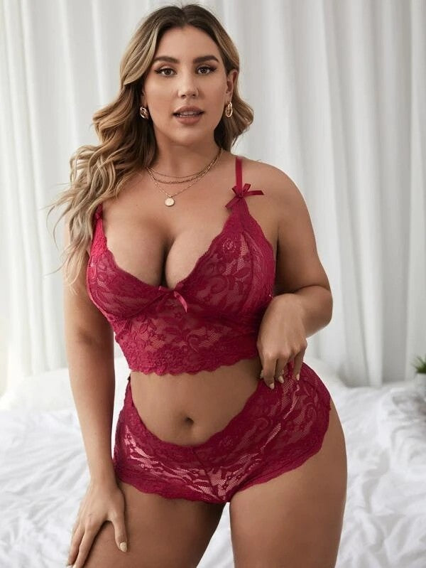 Large Size Mesh 2 Piece Set Of Pajamas