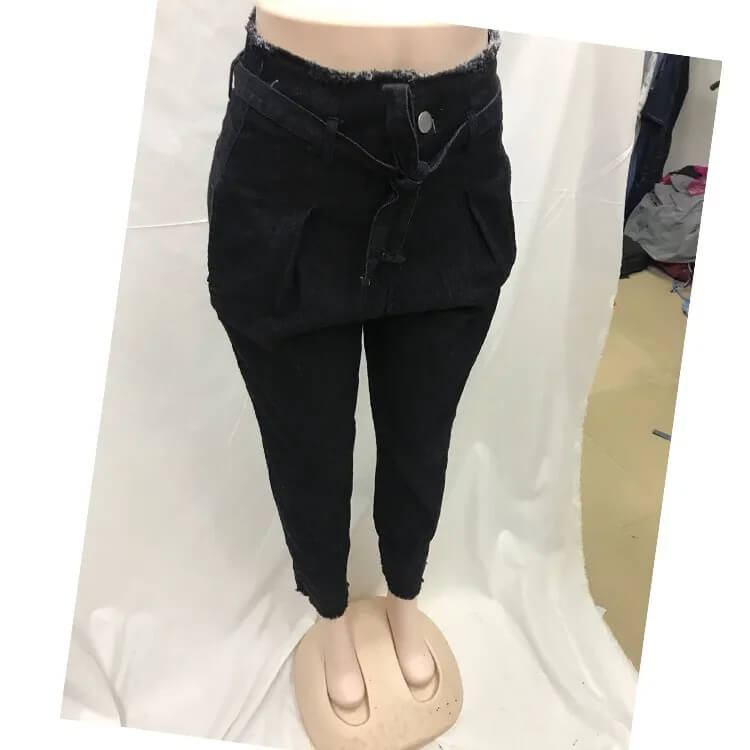 High-waisted Washed Pencil Pants Spring Sexy Temperament European And American Plus Size Denim Jeans For Women