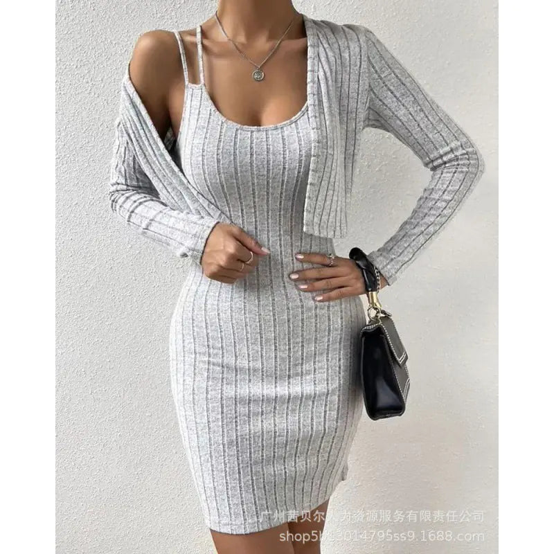Chic Cardigan & Bodycon Dress Duo