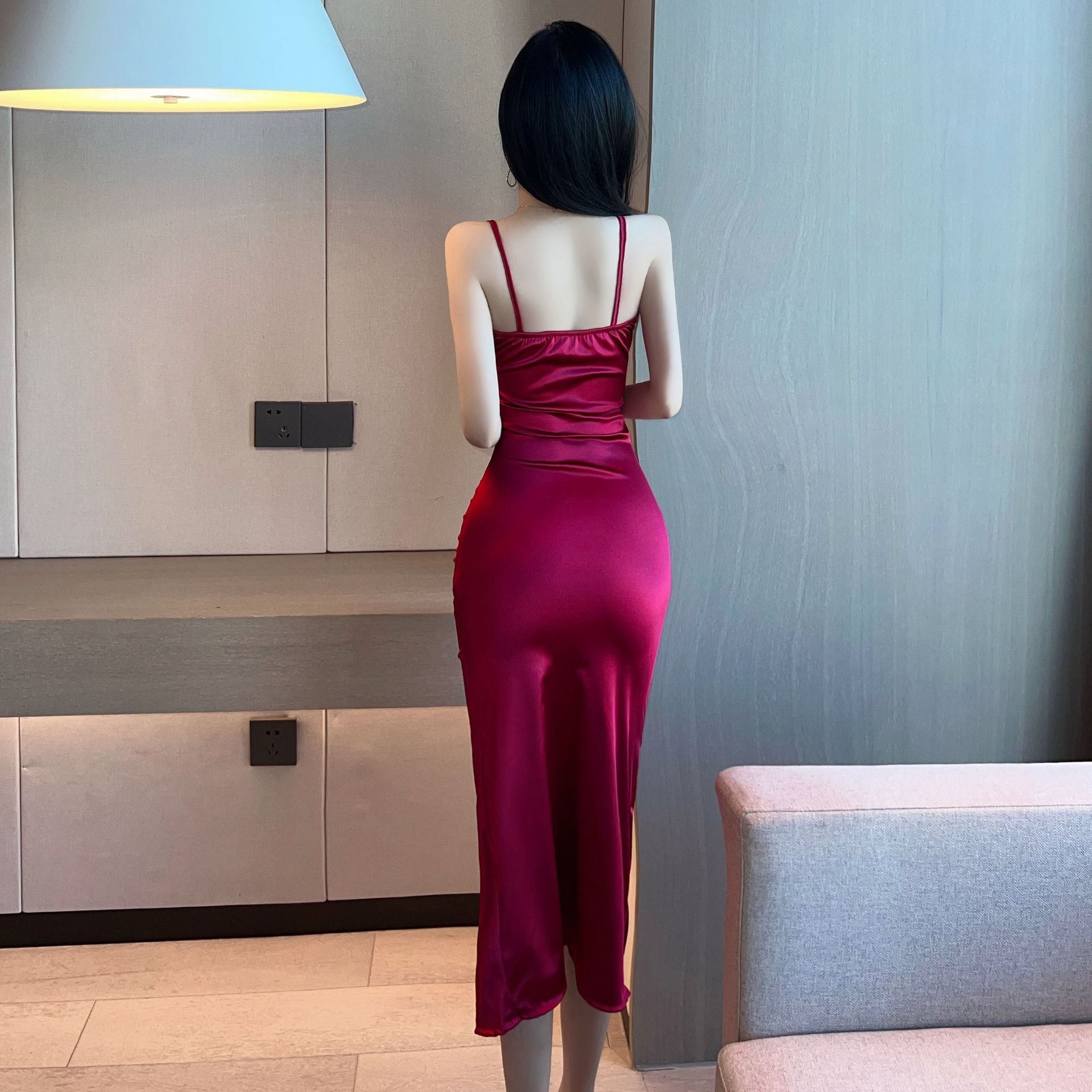 Women's Fashion Wrapped Hip Lace Dress