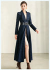 Chic Blue Plaid Velvet Coat for Women